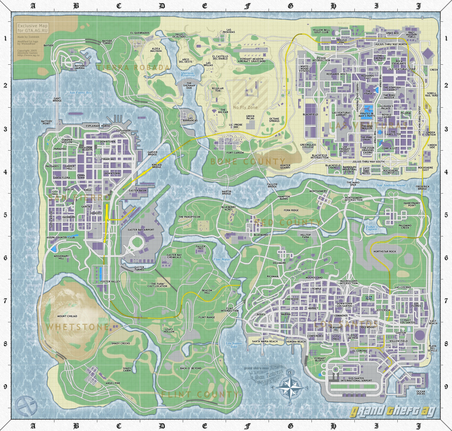 各種マップ グランドセフトオート サンアンドレアス 攻略ガイド Gta Sa 完全攻略